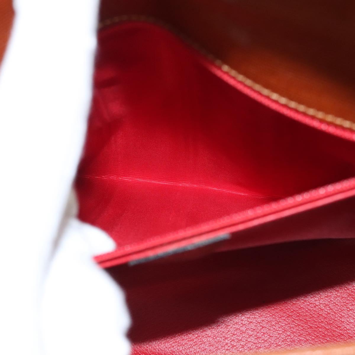 CELINE Hand Bag Leather Brown Gold Auth ep8641