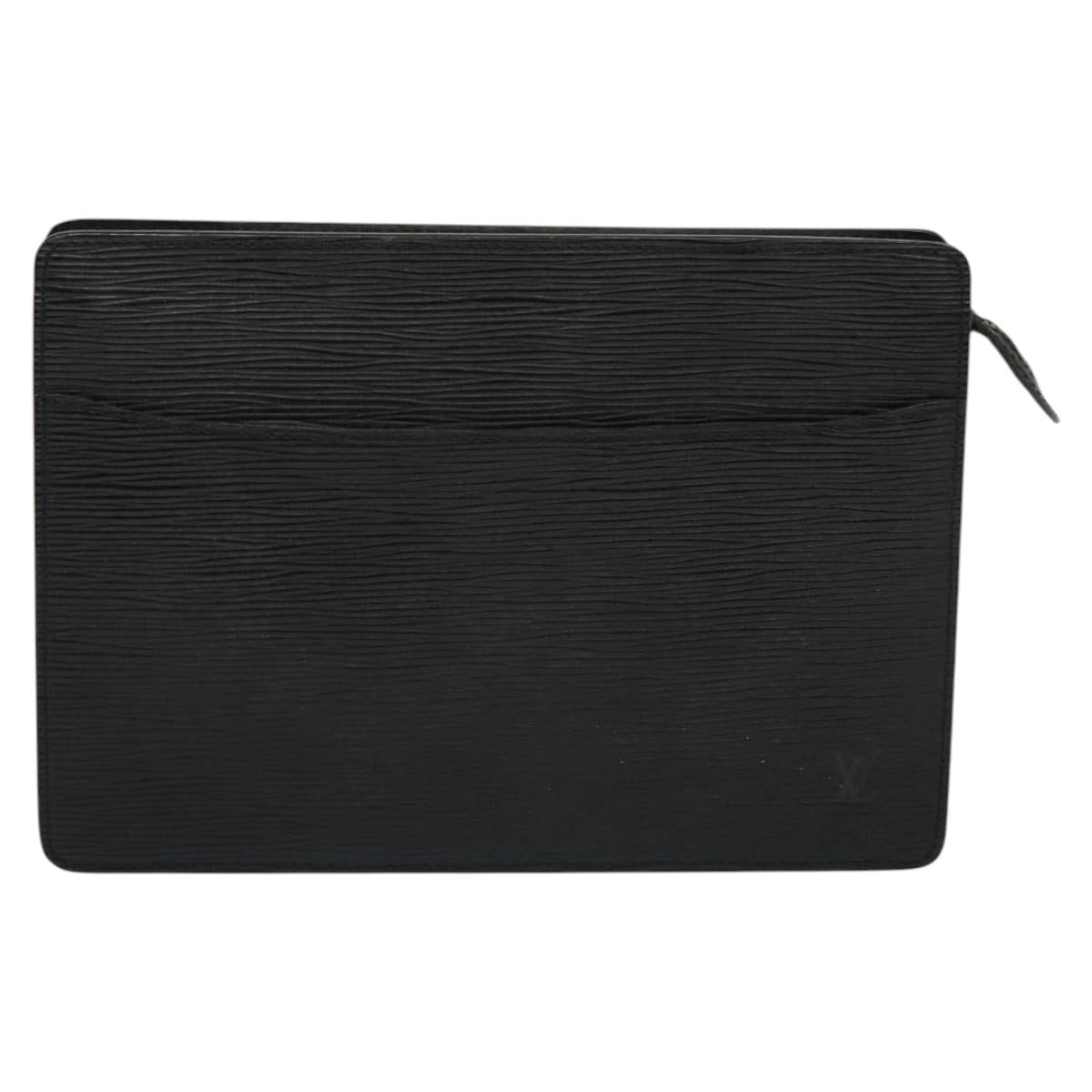 LOUIS VUITTON Epi Pochette Homme Clutch Bag Black Noir M52522 LV Auth ep8688