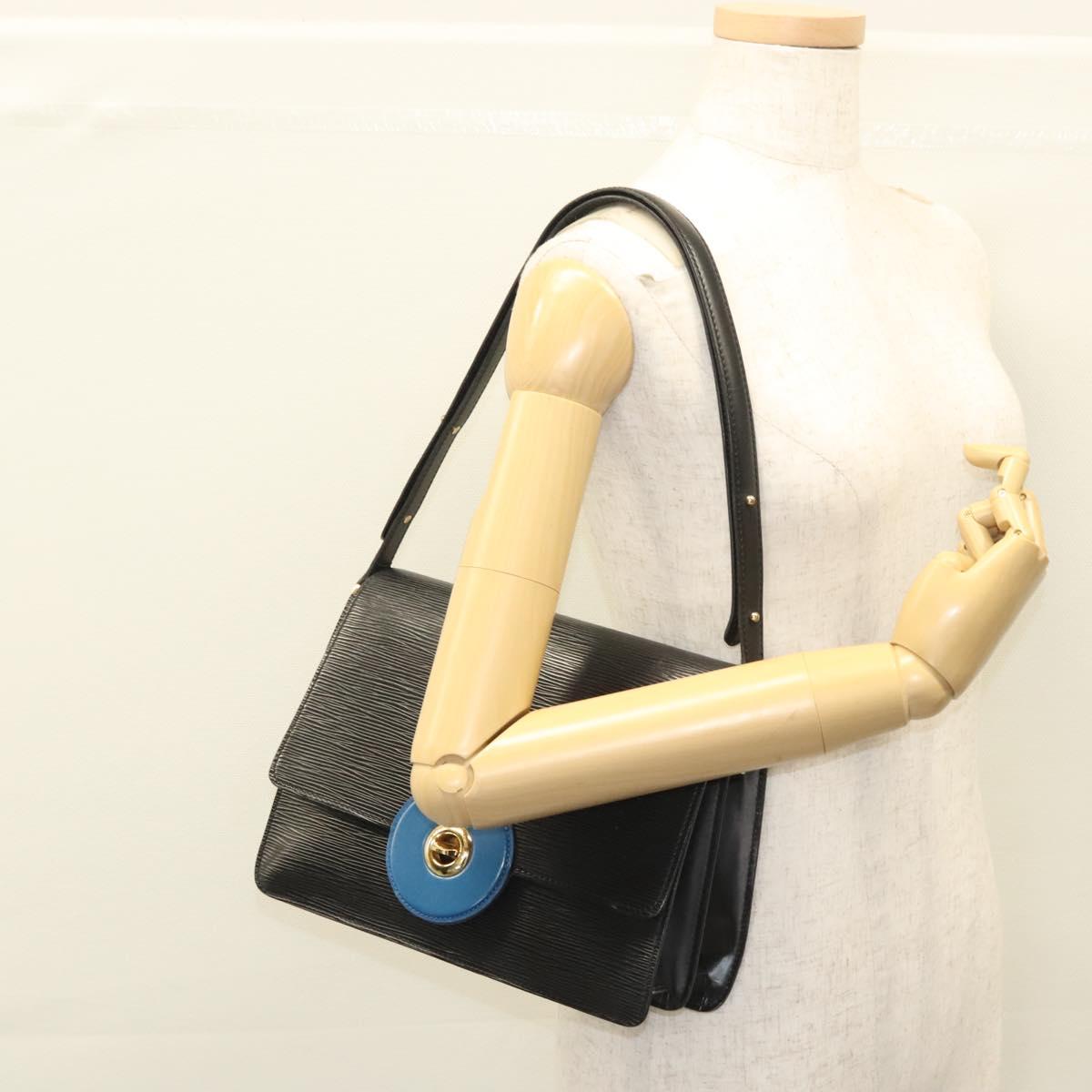 LOUIS VUITTON Epi Bicolor Free Run Shoulder Bag Black Blue M52415 LV Auth ep8692