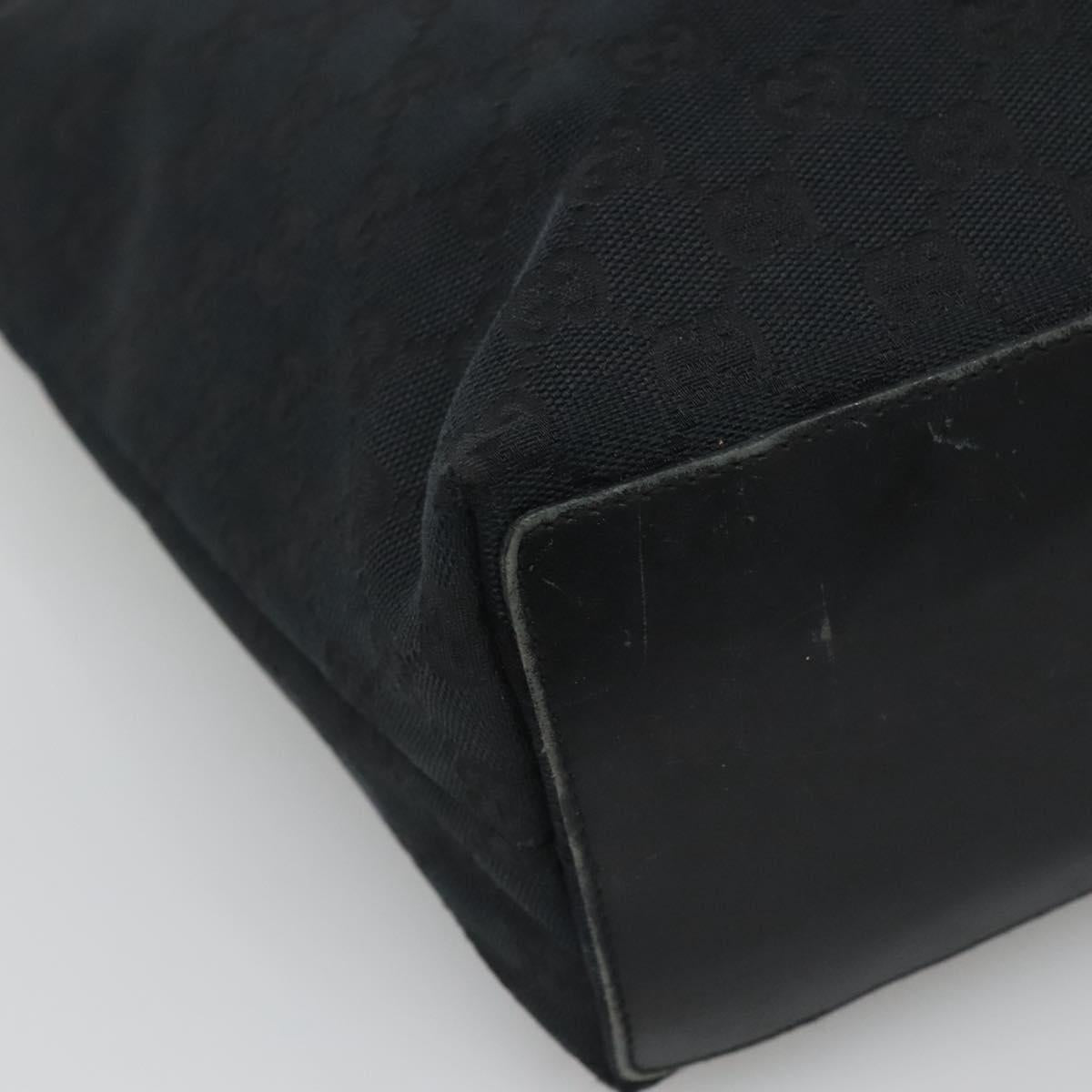 GUCCI GG Canvas Tote Bag Black Gold 002 1098 3444 Auth ep8698