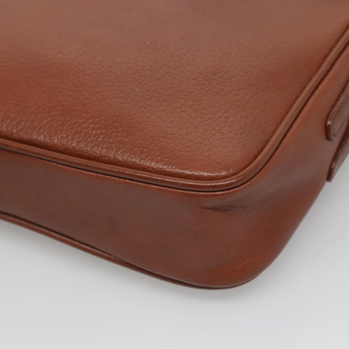 Burberrys Shoulder Bag Leather Brown Gold Auth ep8702