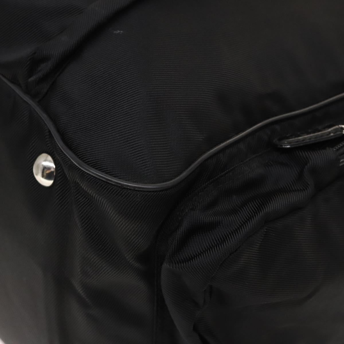 GUCCI Boston Bag Nylon 2way Black Silver 012 3754 0156 Auth ep8709