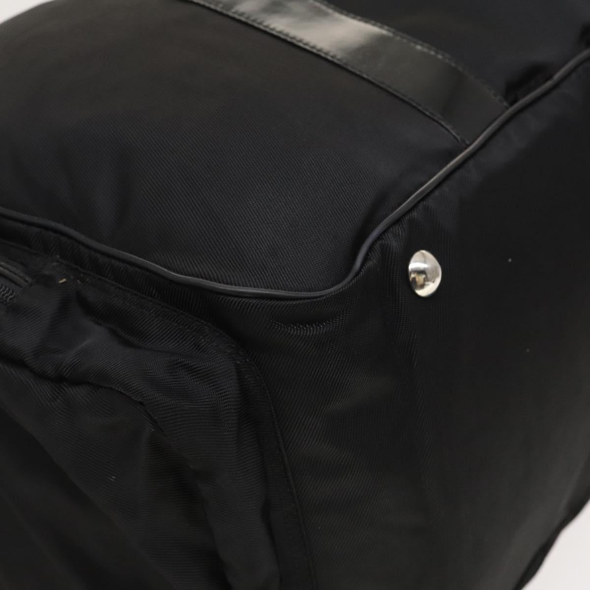 GUCCI Boston Bag Nylon 2way Black Silver 012 3754 0156 Auth ep8709