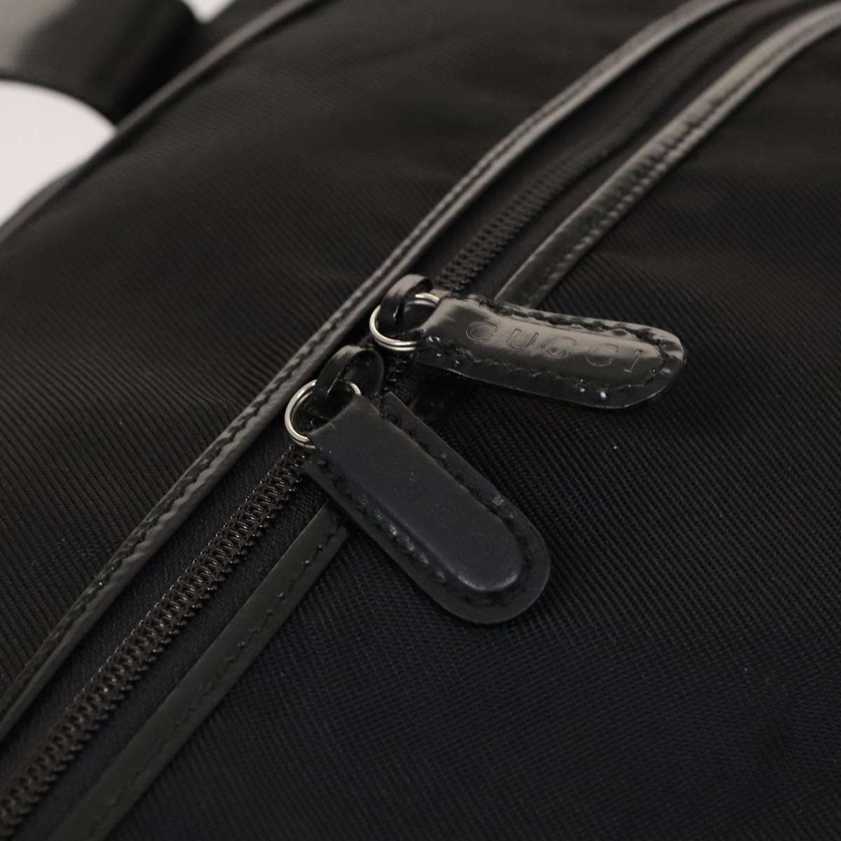 GUCCI Boston Bag Nylon 2way Black Silver 012 3754 0156 Auth ep8709