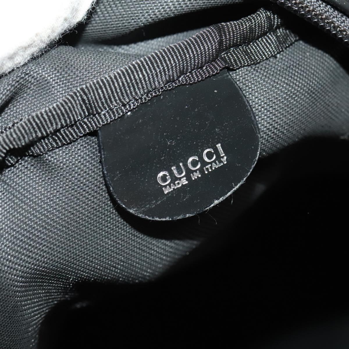 GUCCI Boston Bag Nylon 2way Black Silver 012 3754 0156 Auth ep8709