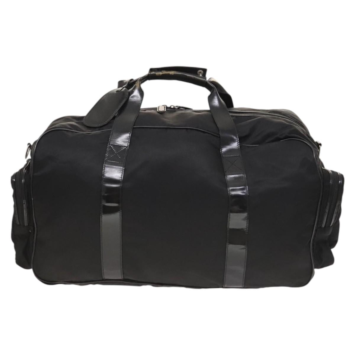 GUCCI Boston Bag Nylon 2way Black Silver 012 3754 0156 Auth ep8709