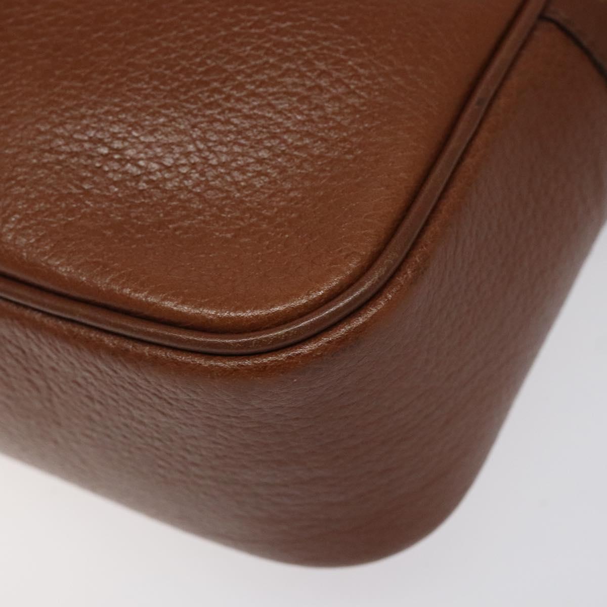 Burberrys Shoulder Bag Leather Brown Gold Auth ep8711