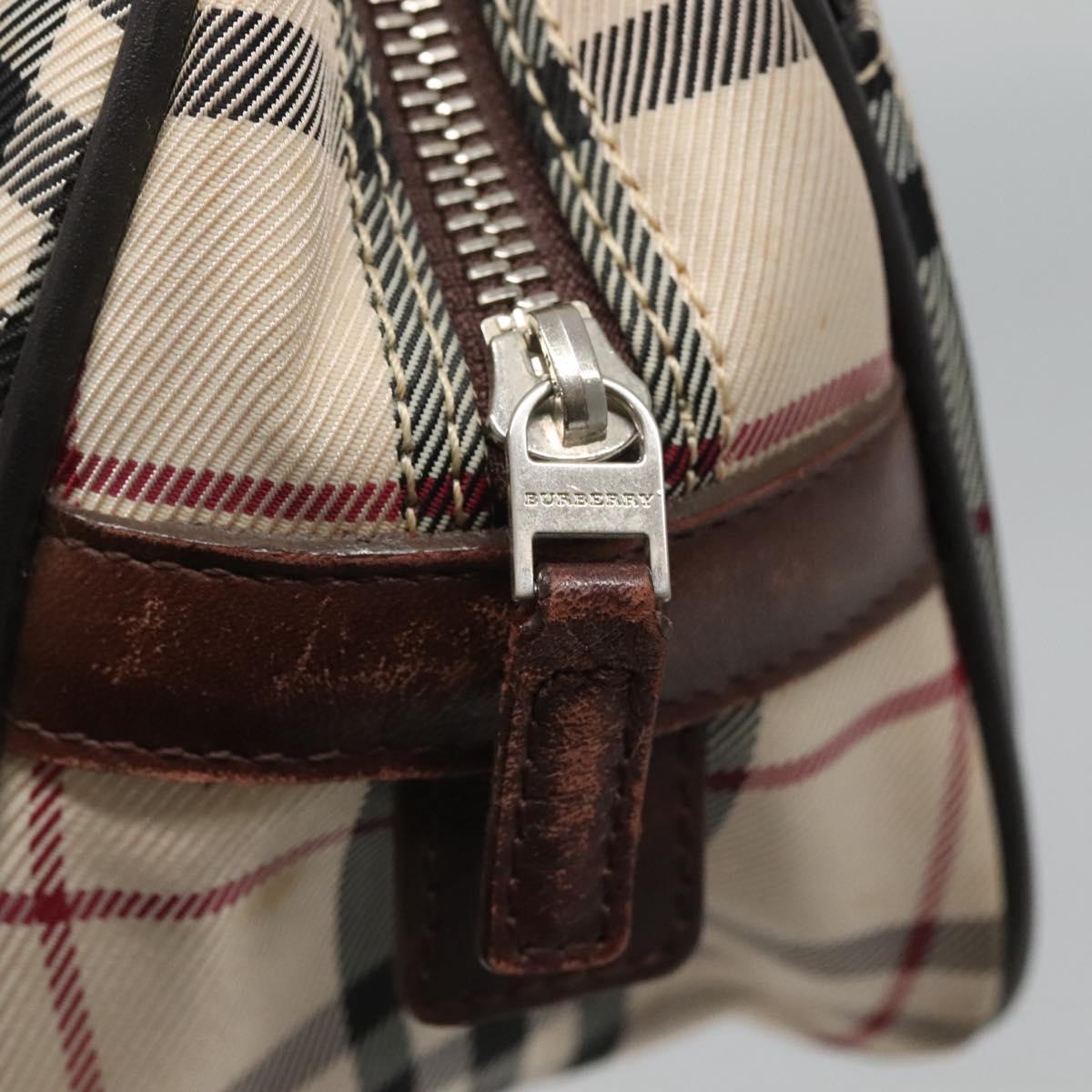 BURBERRY Nova Check Hand Bag Canvas Beige Auth ep8717