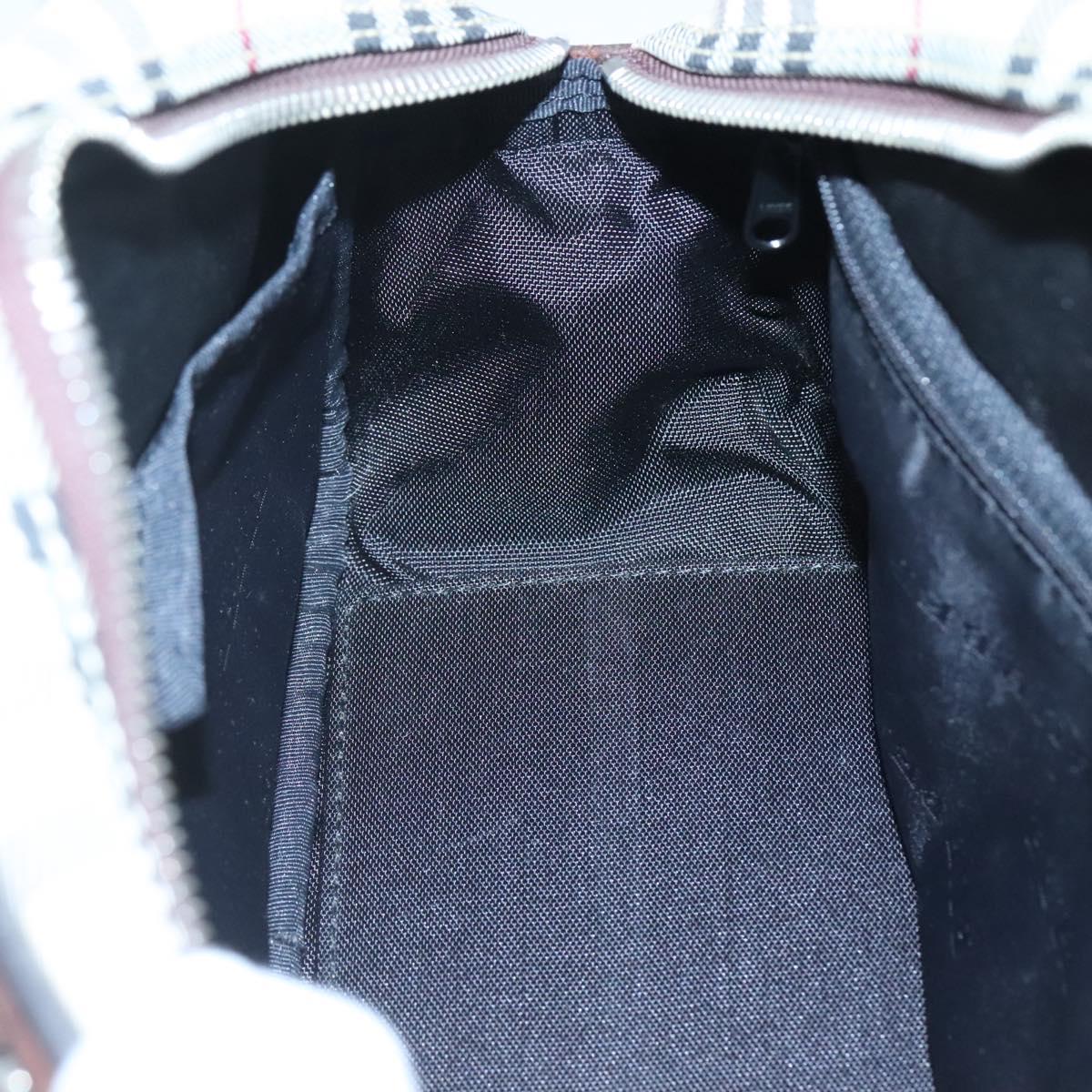 BURBERRY Nova Check Hand Bag Canvas Beige Auth ep8717