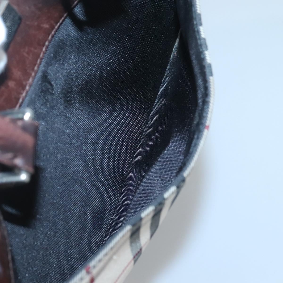 BURBERRY Nova Check Hand Bag Canvas Beige Auth ep8717