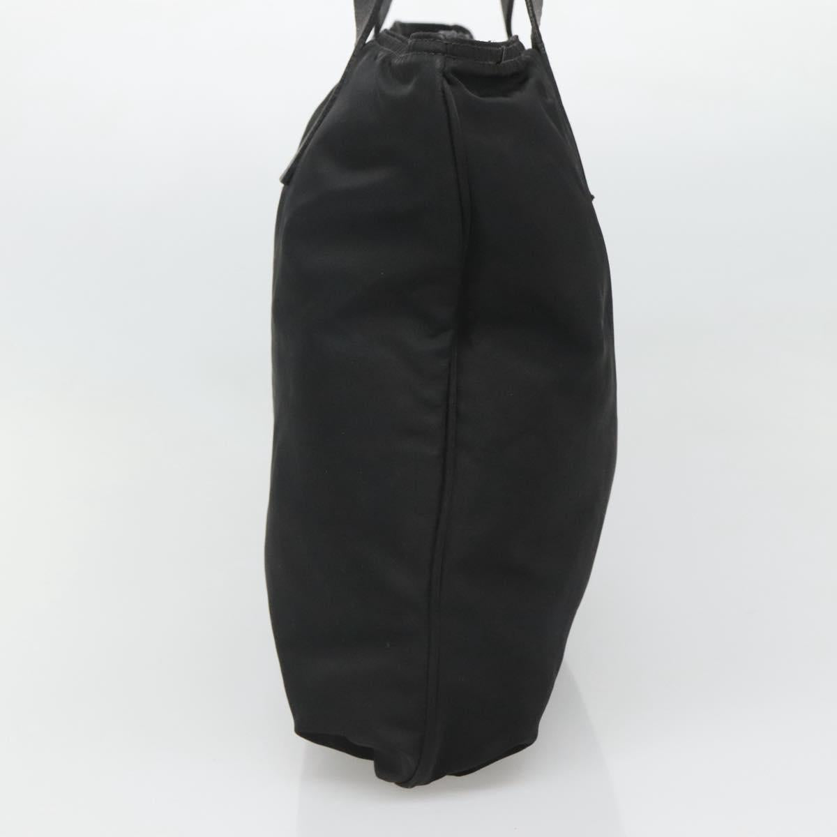 PRADA Tote Bag Nylon Black Silver Auth ep8720