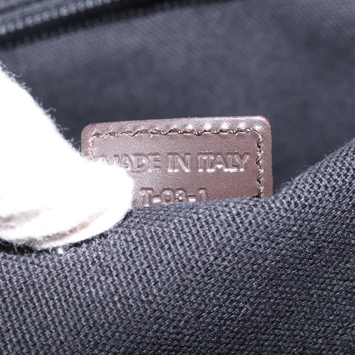 BURBERRY Nova Check Boston Bag PVC Leather Brown Silver Auth ep8729