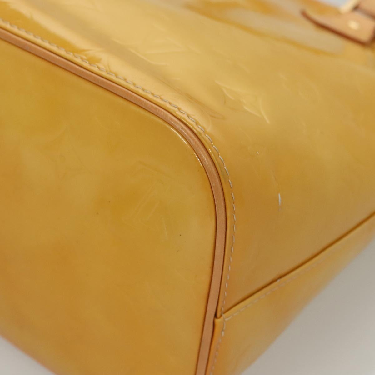 LOUIS VUITTON Monogram Vernis Houston Hand Bag Beige M91004 LV Auth ep8736
