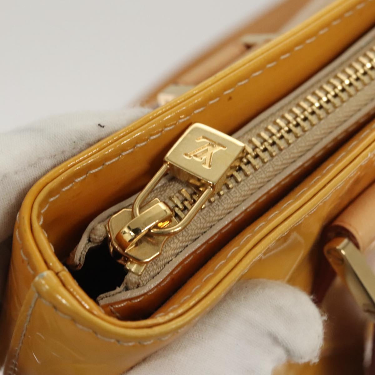 LOUIS VUITTON Monogram Vernis Houston Hand Bag Beige M91004 LV Auth ep8736