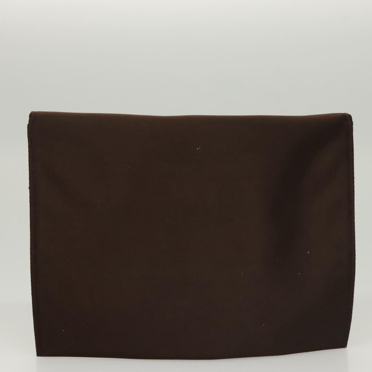 PRADA Hand Bag Leather Brown Silver Auth ep8741