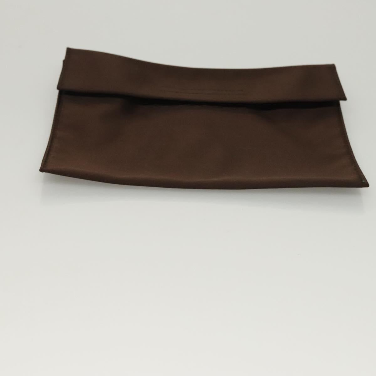 PRADA Hand Bag Leather Brown Silver Auth ep8741