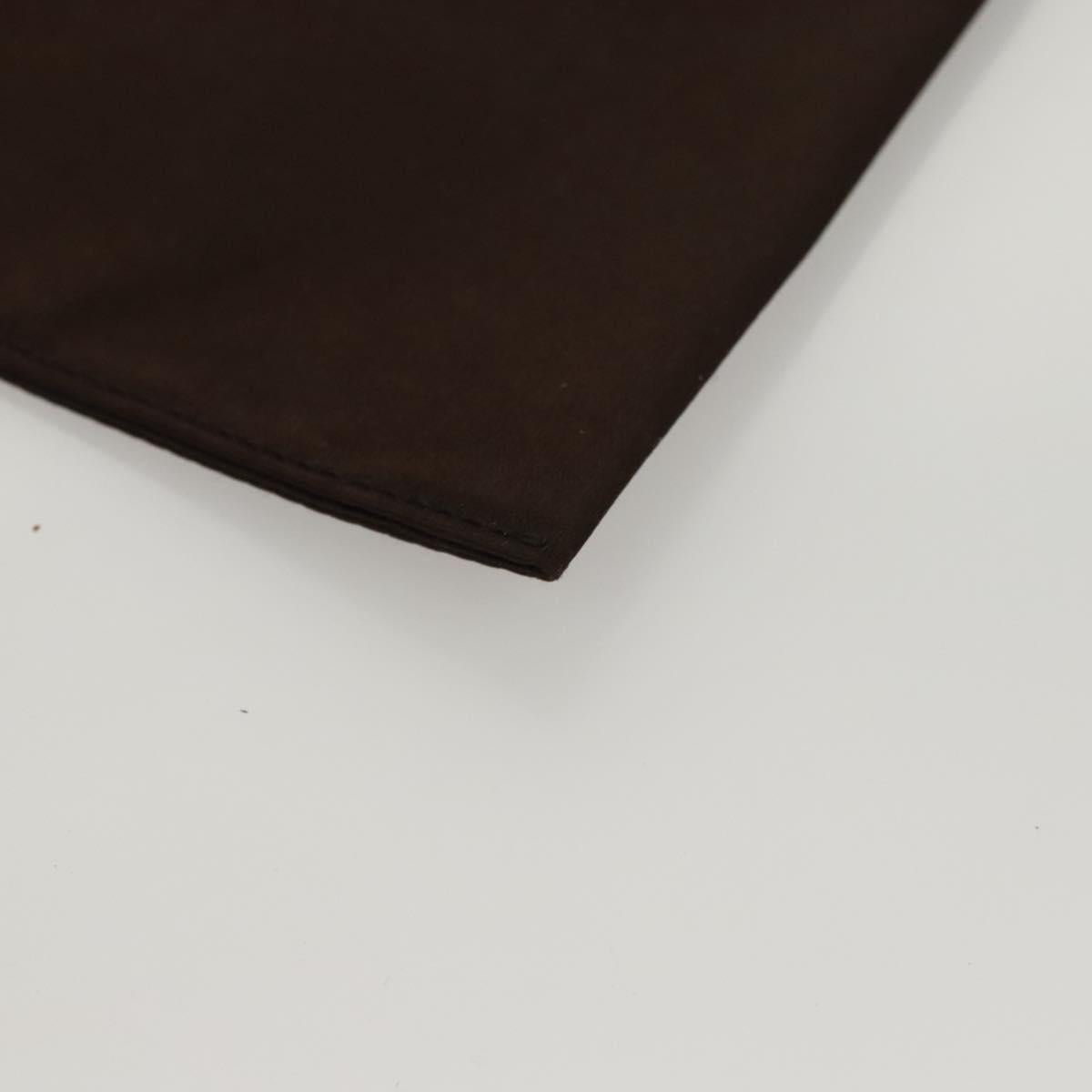 PRADA Hand Bag Leather Brown Silver Auth ep8741