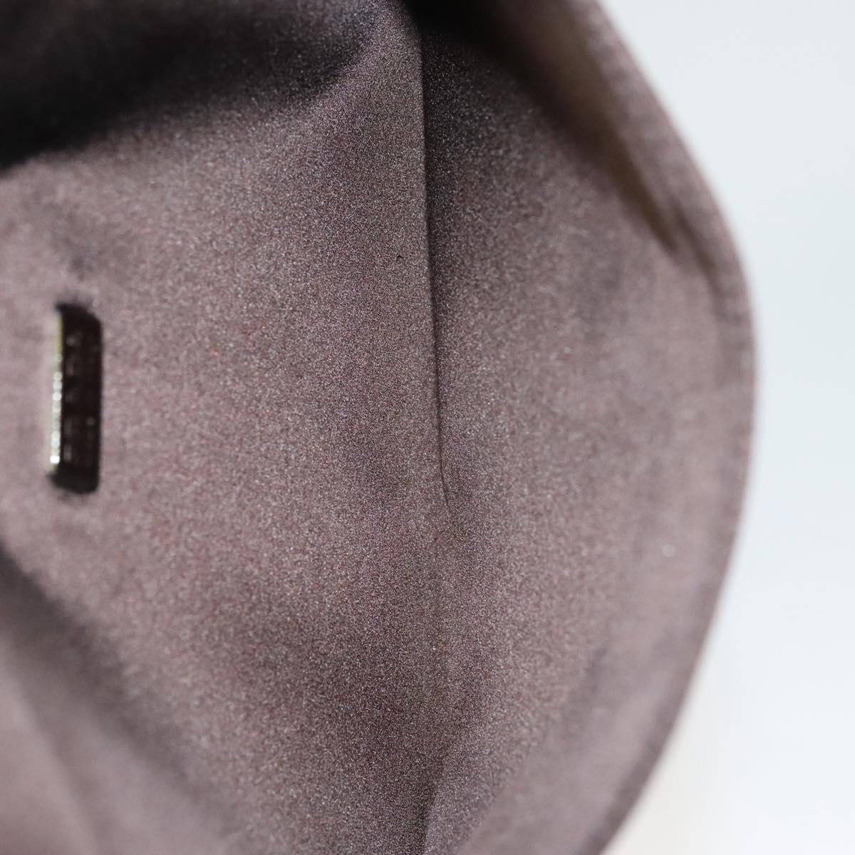 PRADA Hand Bag Leather Brown Silver Auth ep8741