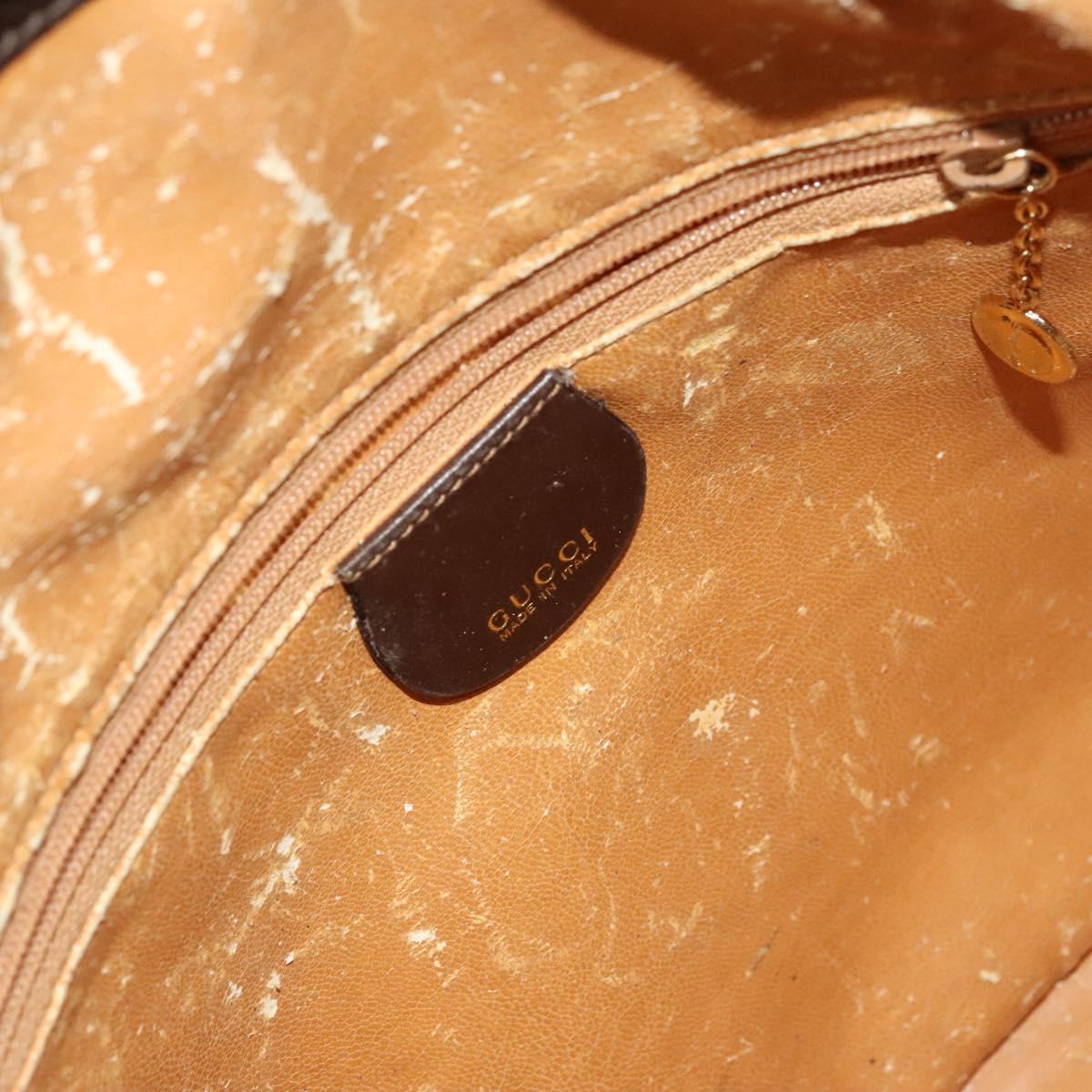 GUCCI Bamboo Hand Bag Leather 2way Brown Gold 001 0166 1638 Auth ep8765