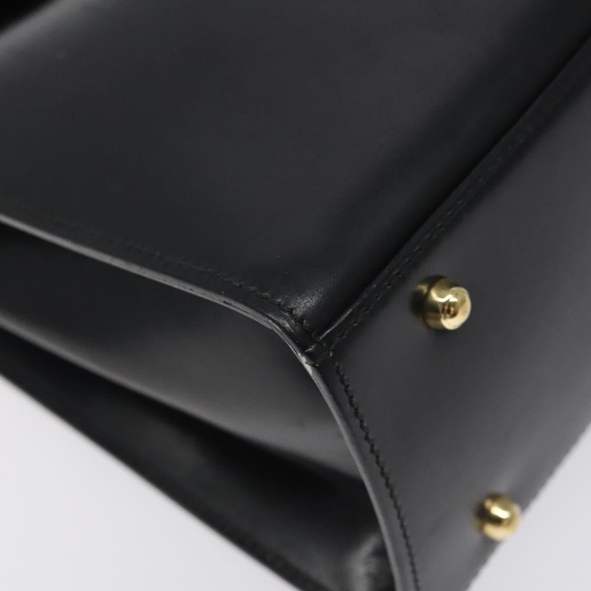 GUCCI Hand Bag Leather Gold Black 000 26 0258 Auth ep8780