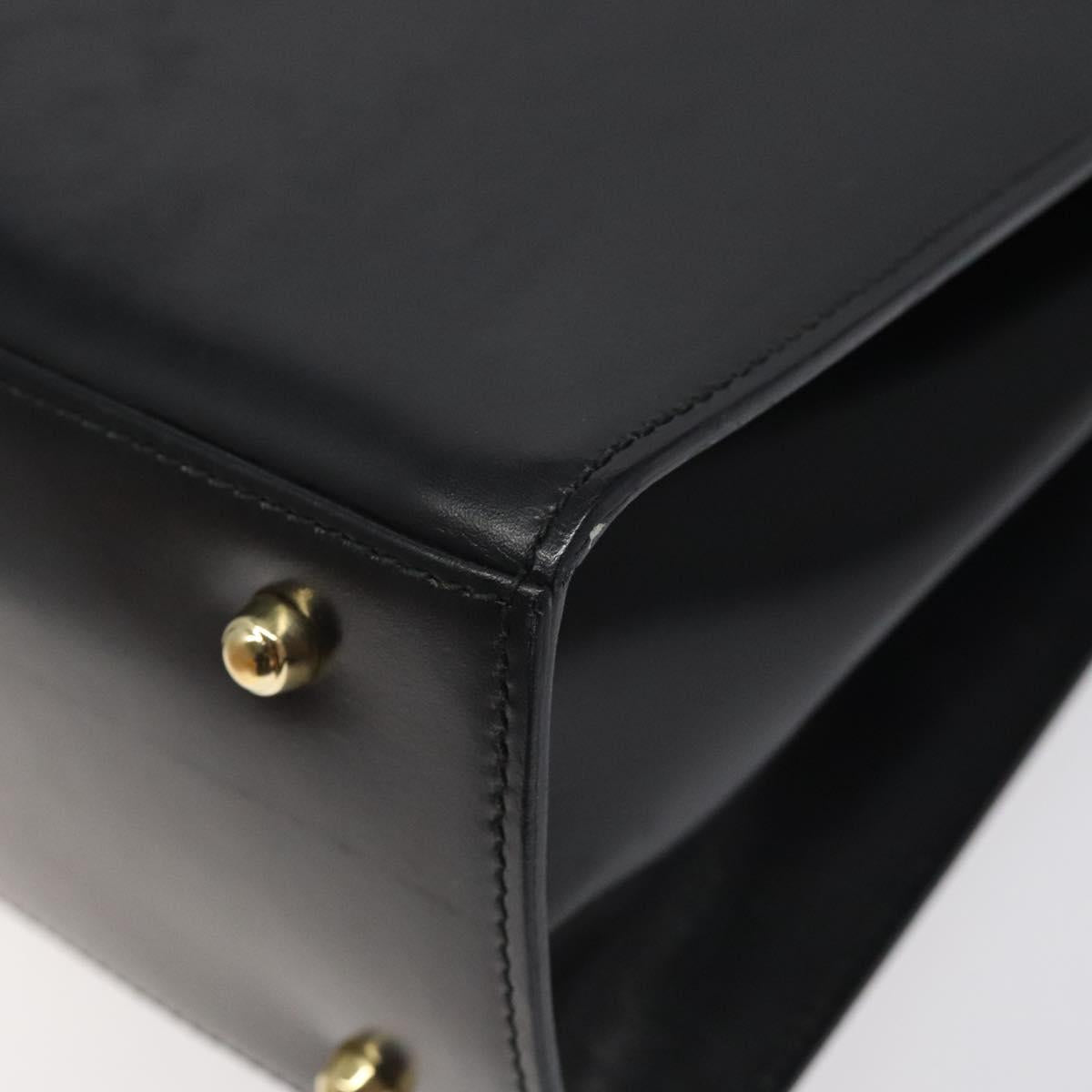 GUCCI Hand Bag Leather Gold Black 000 26 0258 Auth ep8780