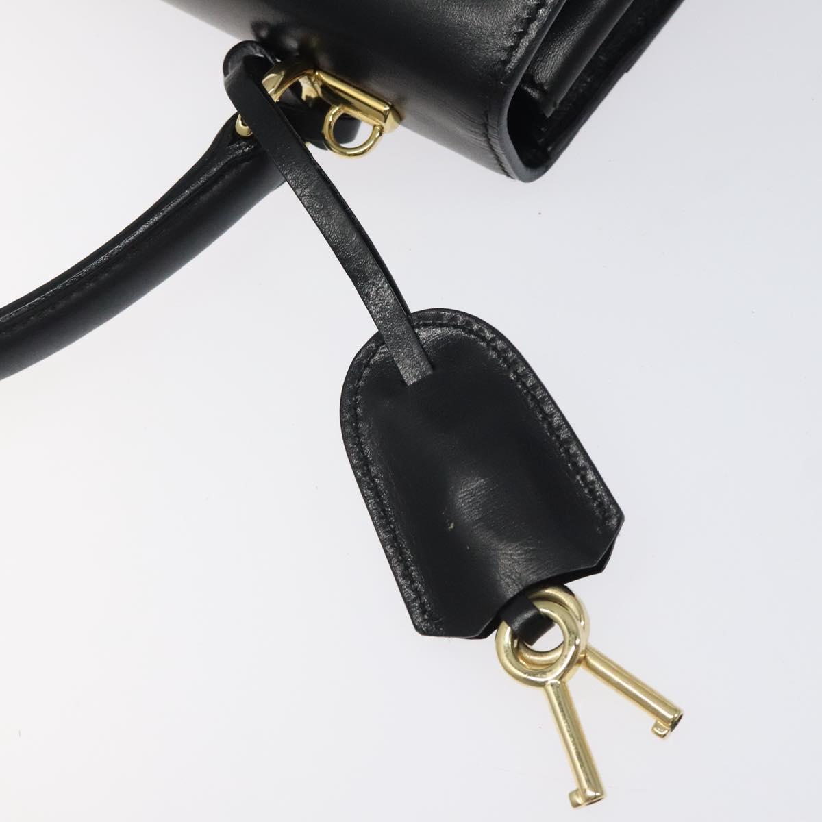 GUCCI Hand Bag Leather Gold Black 000 26 0258 Auth ep8780