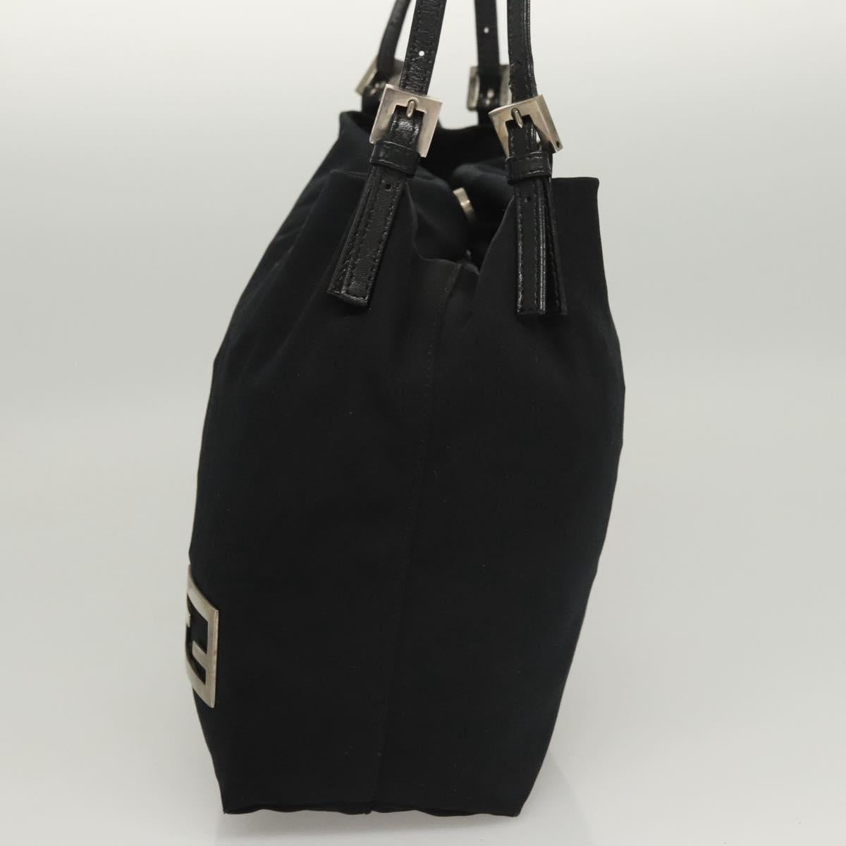 FENDI Shoulder Bag Nylon Black Silver Auth ep8791