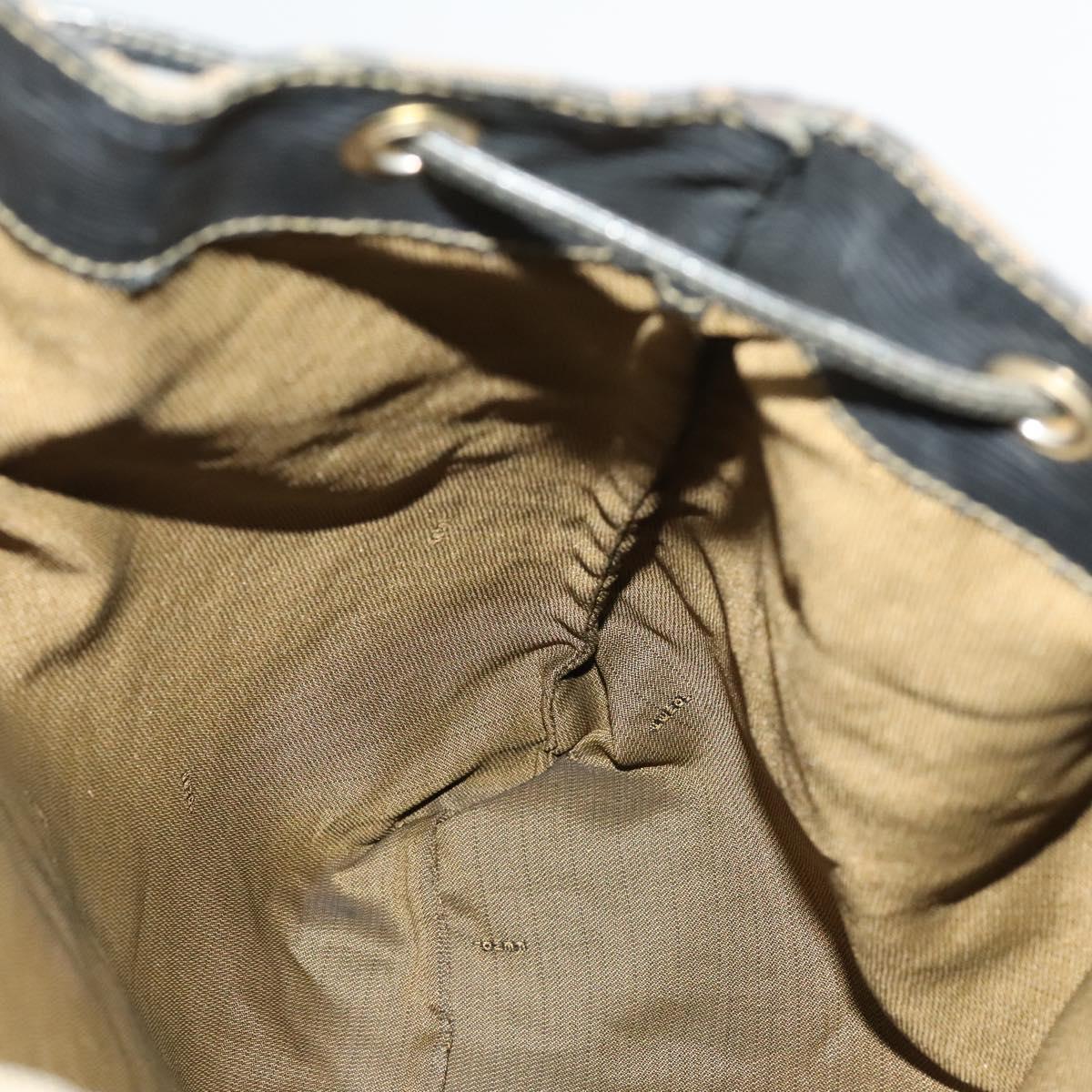 FENDI Zucca Canvas Backpack Brown Black gold Auth ep8792