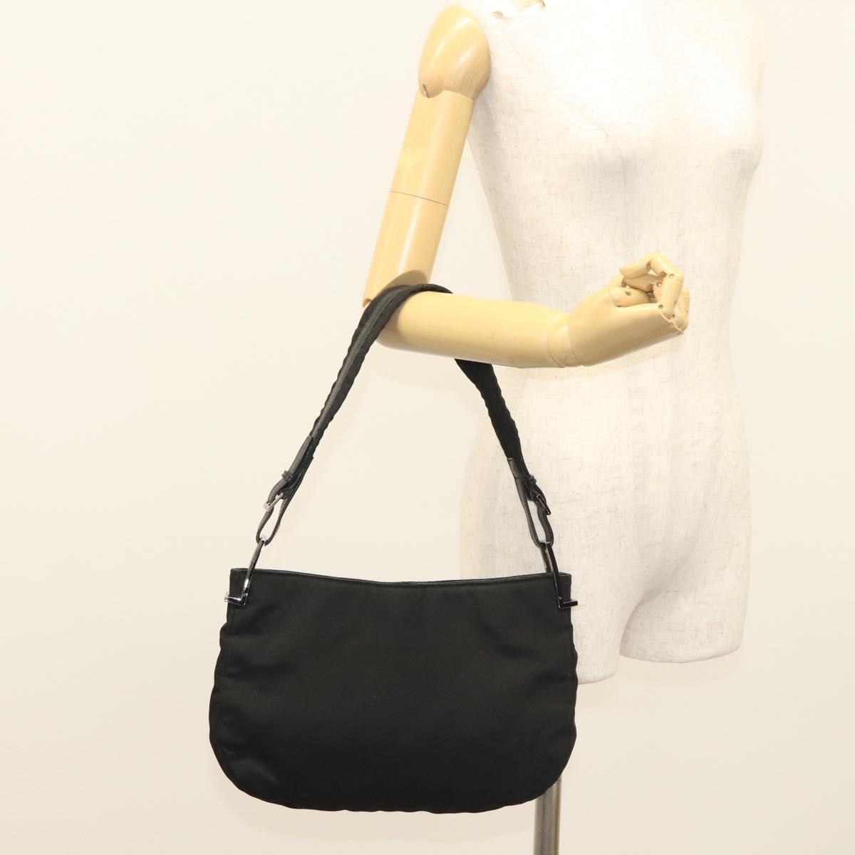 GUCCI Shoulder Bag Nylon Black Silver 001 3193 2853 Auth ep8821