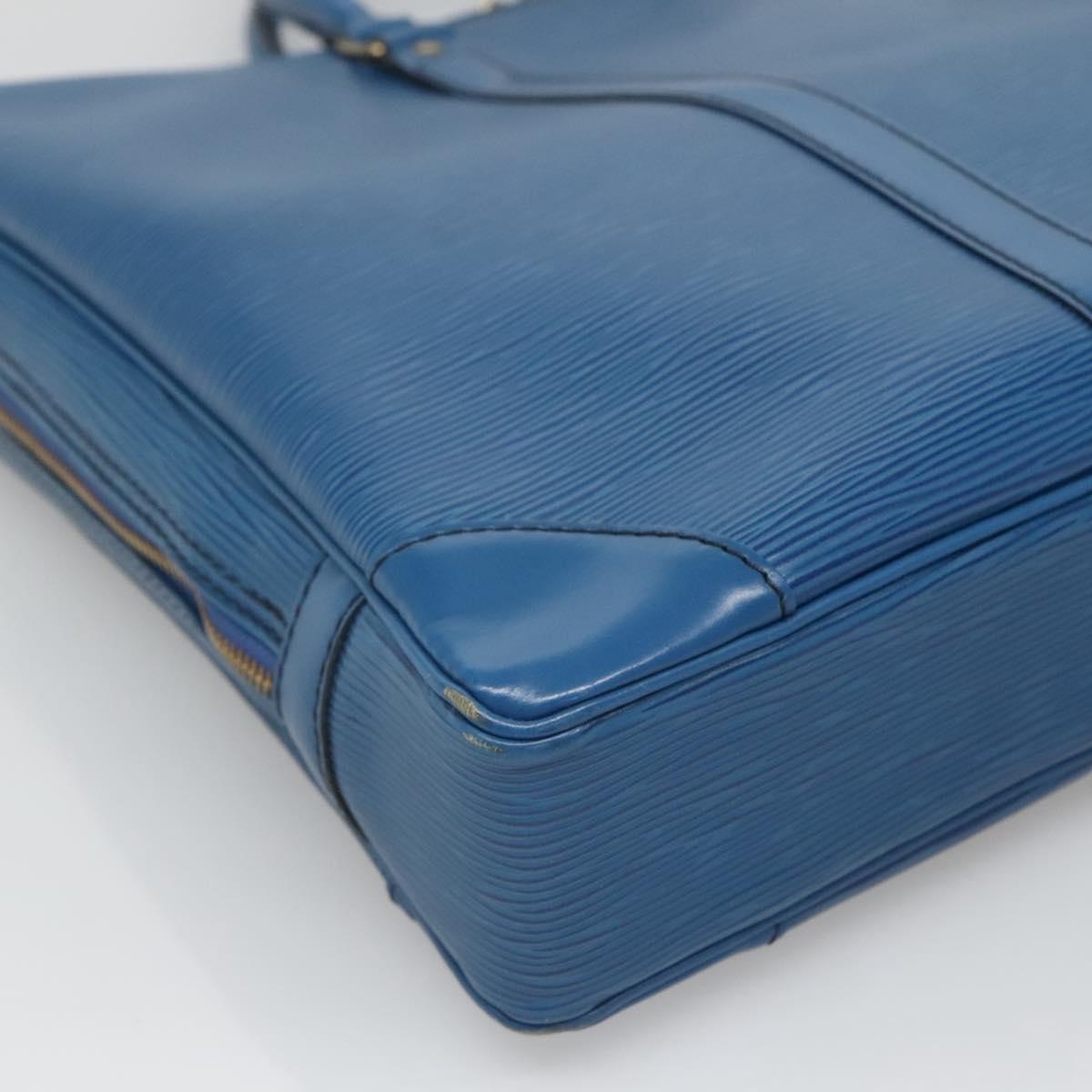 LOUIS VUITTON Epi Porte Documents Voyage Business Bag Blue M54475 Auth ep8830