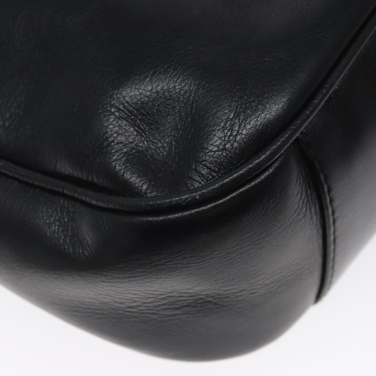 GUCCI Bamboo Hand Bag Leather Black Gold 001 1998 1638 Auth ep8846