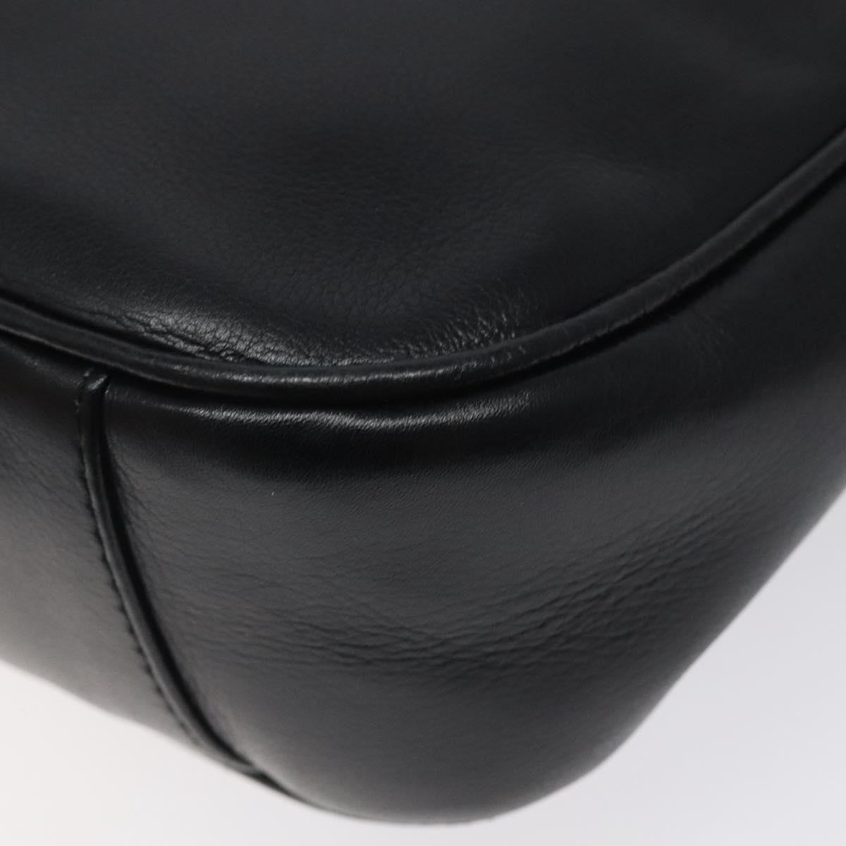 GUCCI Bamboo Hand Bag Leather Black Gold 001 1998 1638 Auth ep8846