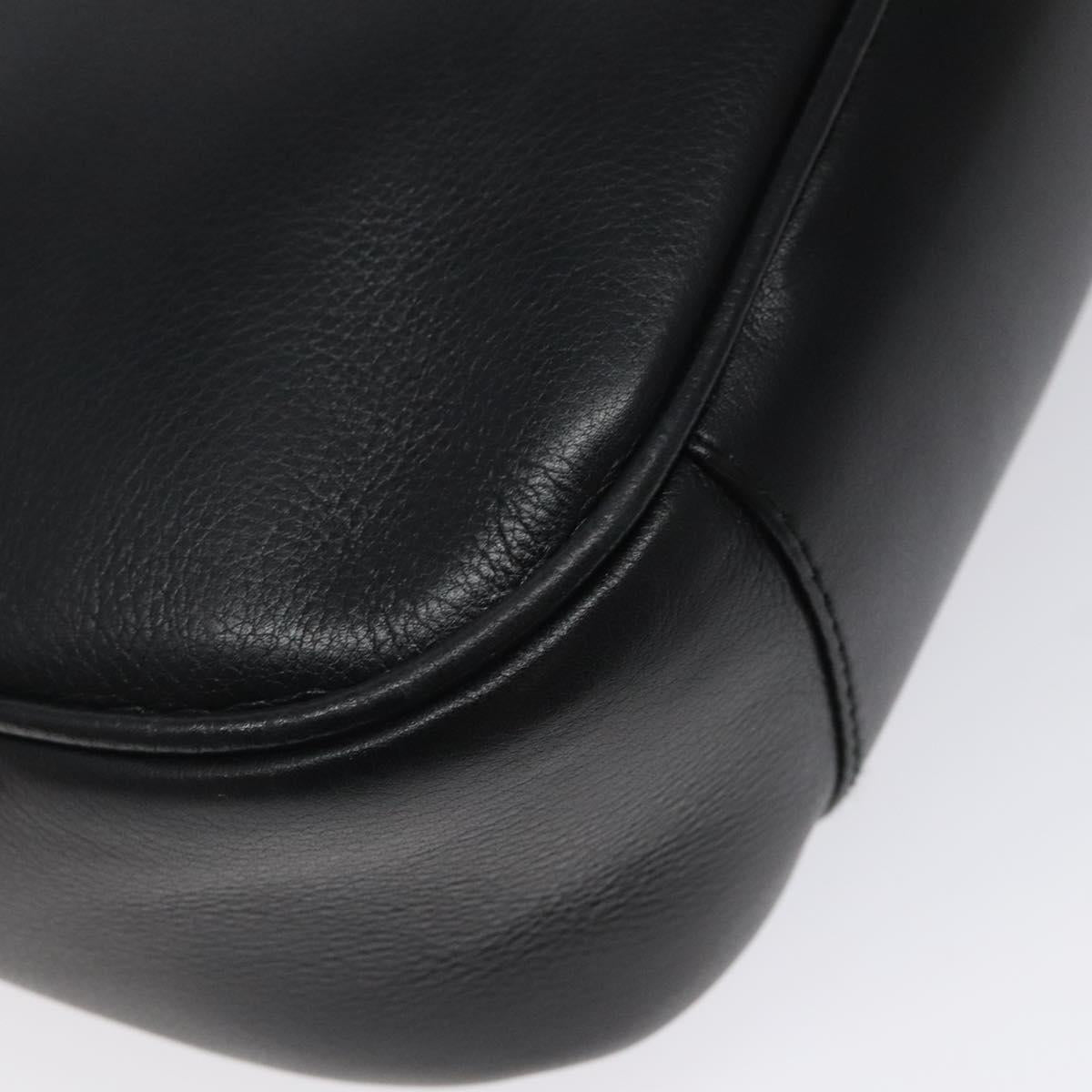 GUCCI Bamboo Hand Bag Leather Black Gold 001 1998 1638 Auth ep8846