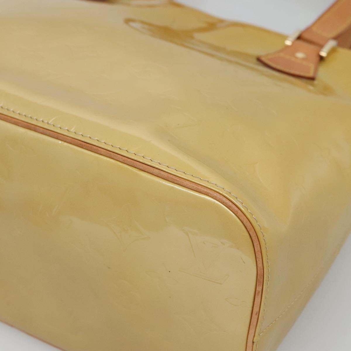 LOUIS VUITTON Monogram Vernis Houston Hand Bag Beige M91004 LV Auth ep8871