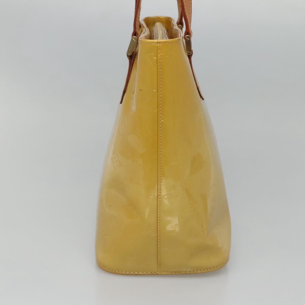 LOUIS VUITTON Monogram Vernis Houston Hand Bag Beige M91004 LV Auth ep8871