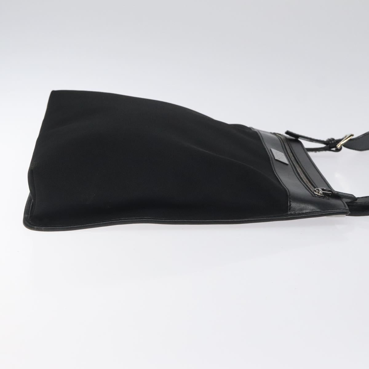 GUCCI Shoulder Bag Nylon Black Silver 92560 Auth ep8886