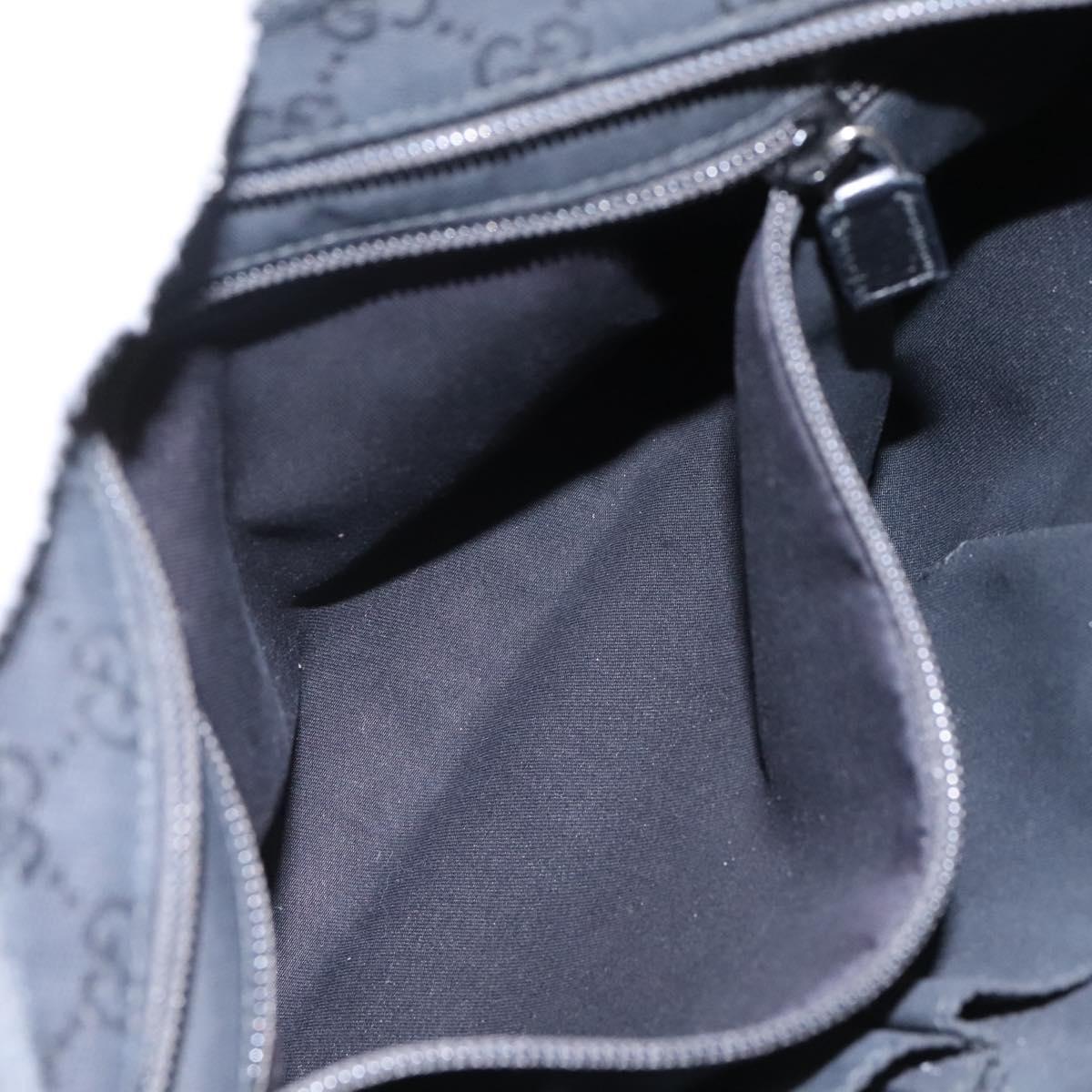 GUCCI GG Canvas Shoulder Bag Black Silver 256100 Auth ep8911