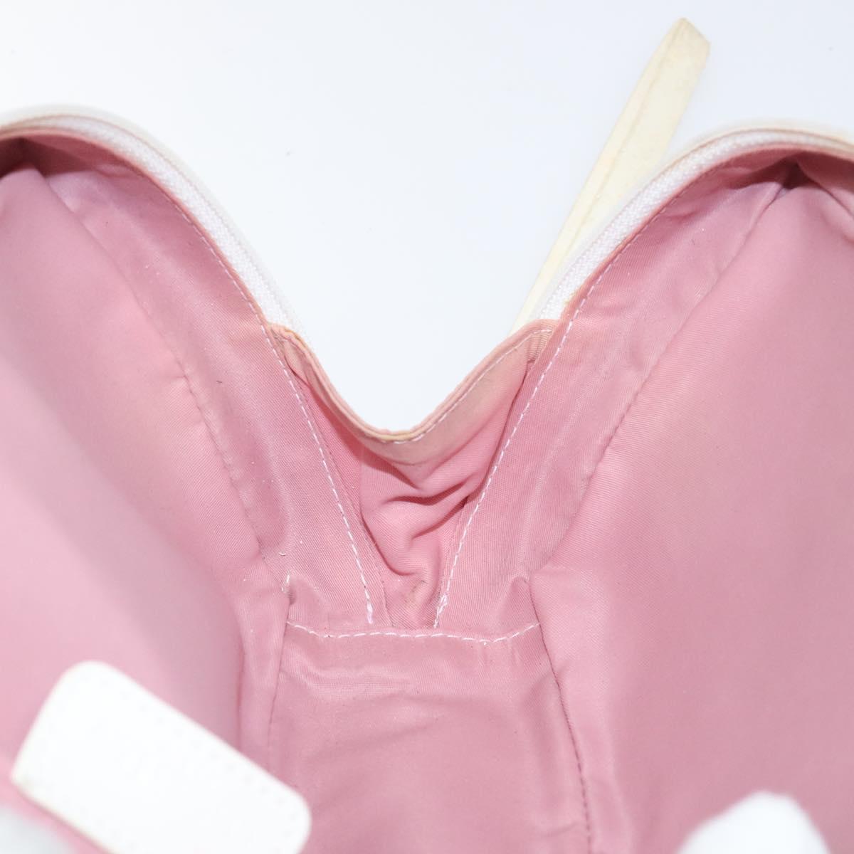 Christian Dior Trotter Canvas Pouch PVC Pink Silver Auth ep8923