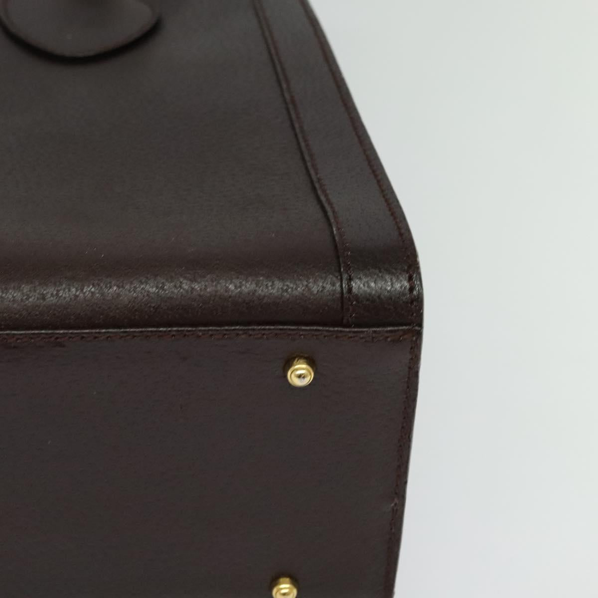GUCCI Bamboo Hand Bag Leather Brown Gold Auth ep8928