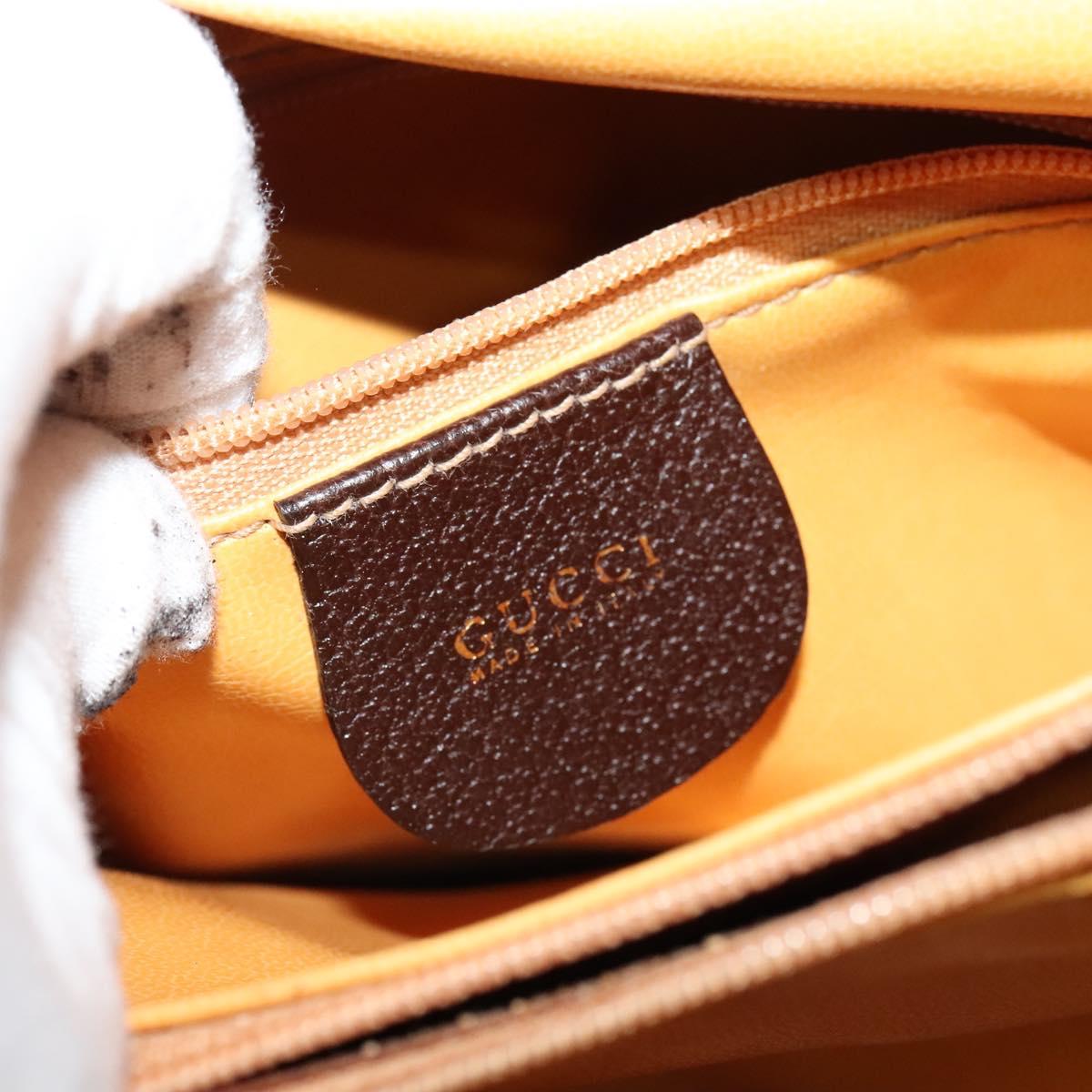 GUCCI Bamboo Hand Bag Leather Brown Gold Auth ep8928