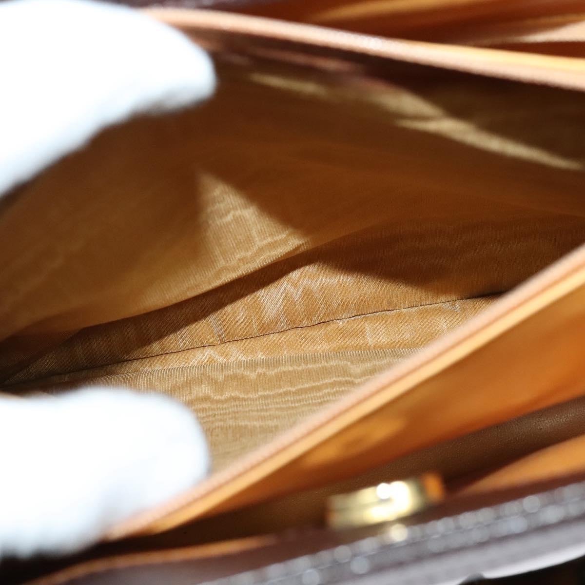 GUCCI Bamboo Hand Bag Leather Brown Gold Auth ep8928