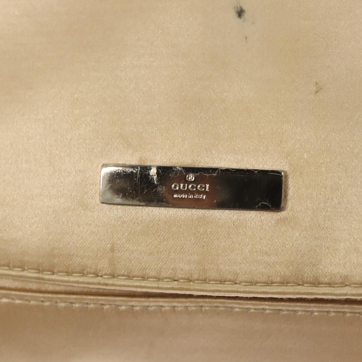 GUCCI Chain Shoulder Bag Satin Gold 007 1705 2033 Auth ep8929