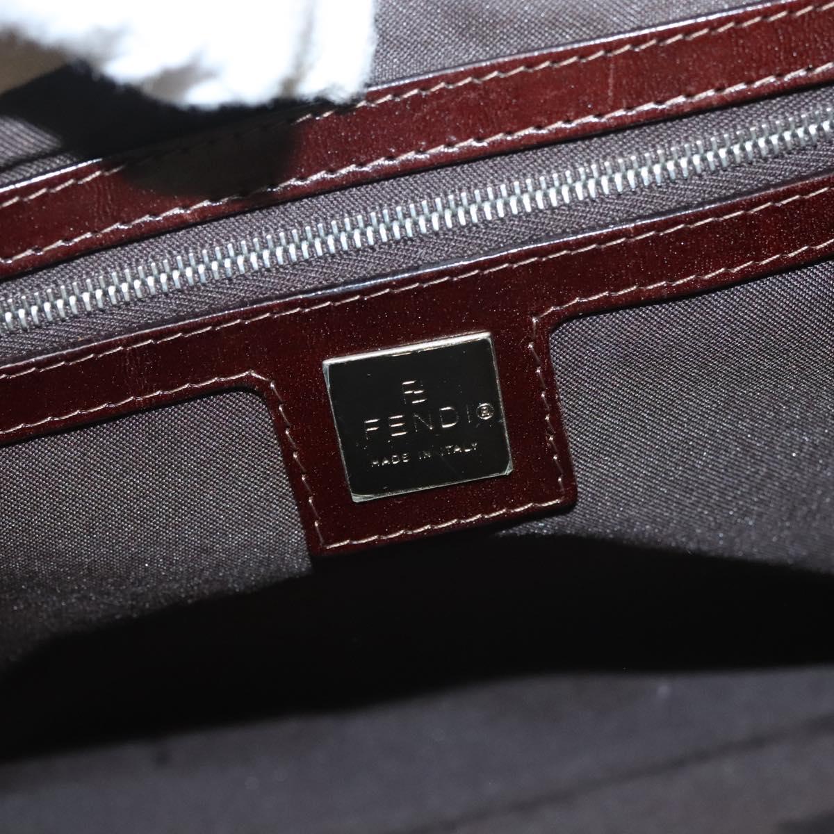 FENDI Shoulder Bag Canvas White Auth ep8951