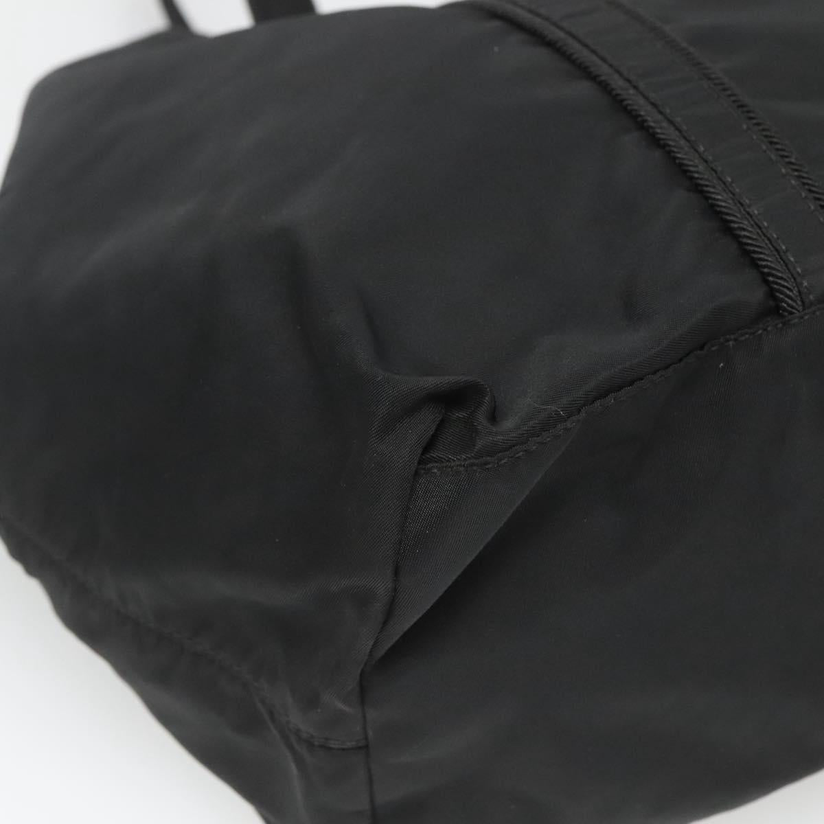 PRADA Tote Bag Nylon Black Silver Auth ep8954