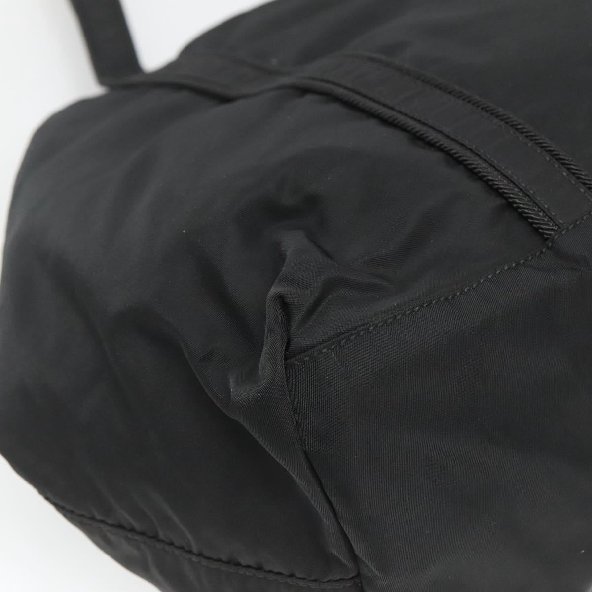 PRADA Tote Bag Nylon Black Silver Auth ep8954