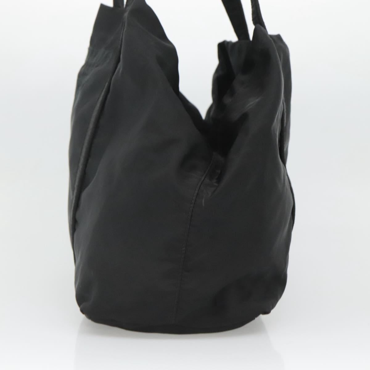 PRADA Tote Bag Nylon Black Silver Auth ep8954