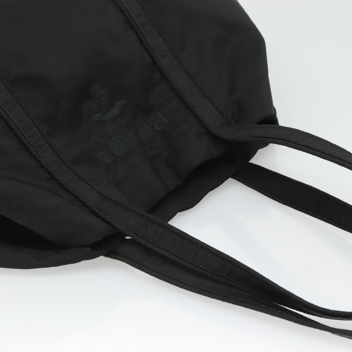 PRADA Tote Bag Nylon Black Silver Auth ep8954