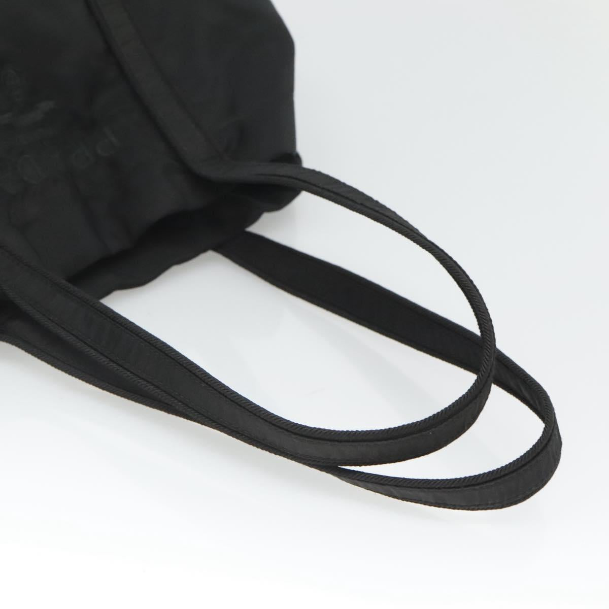 PRADA Tote Bag Nylon Black Silver Auth ep8954