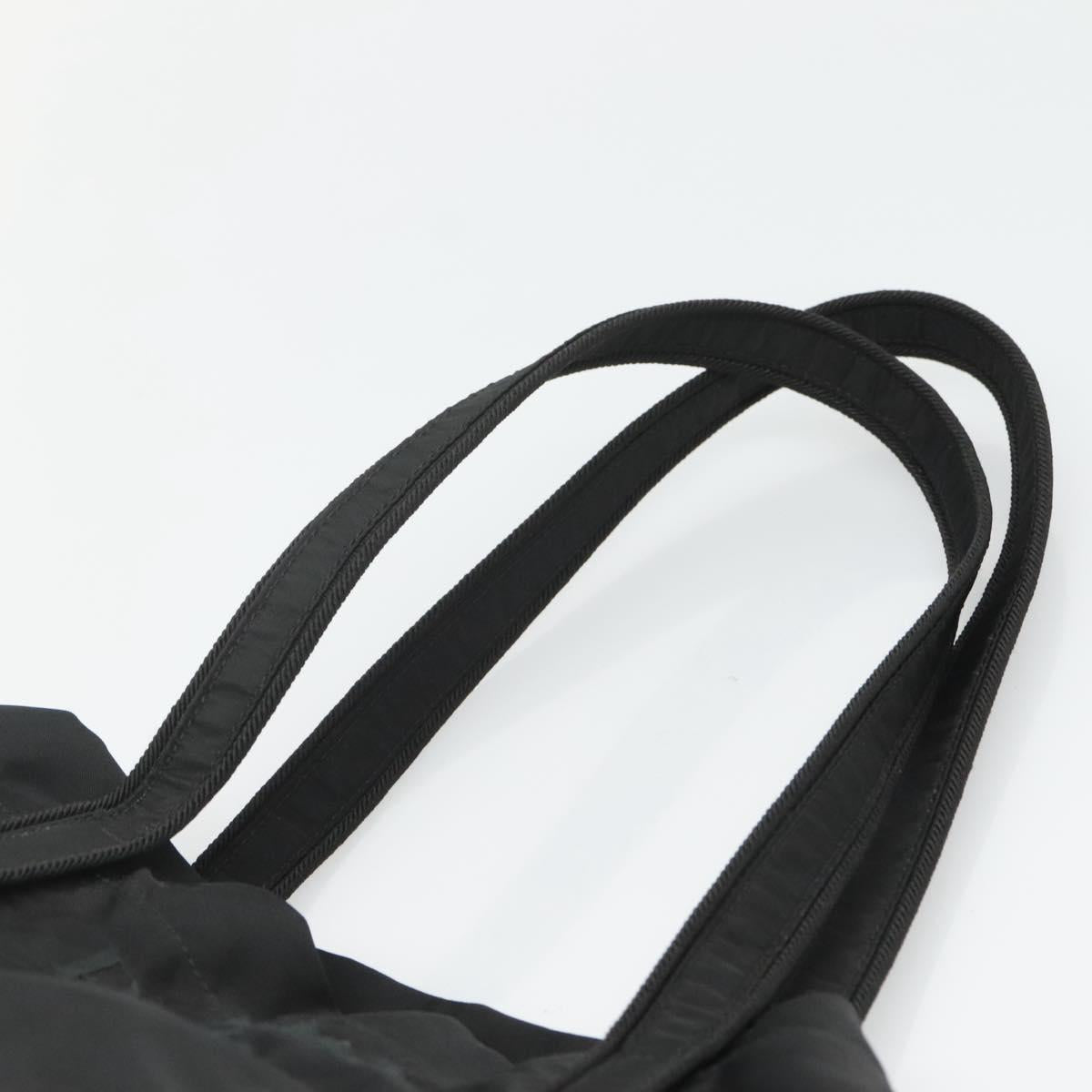 PRADA Tote Bag Nylon Black Silver Auth ep8954