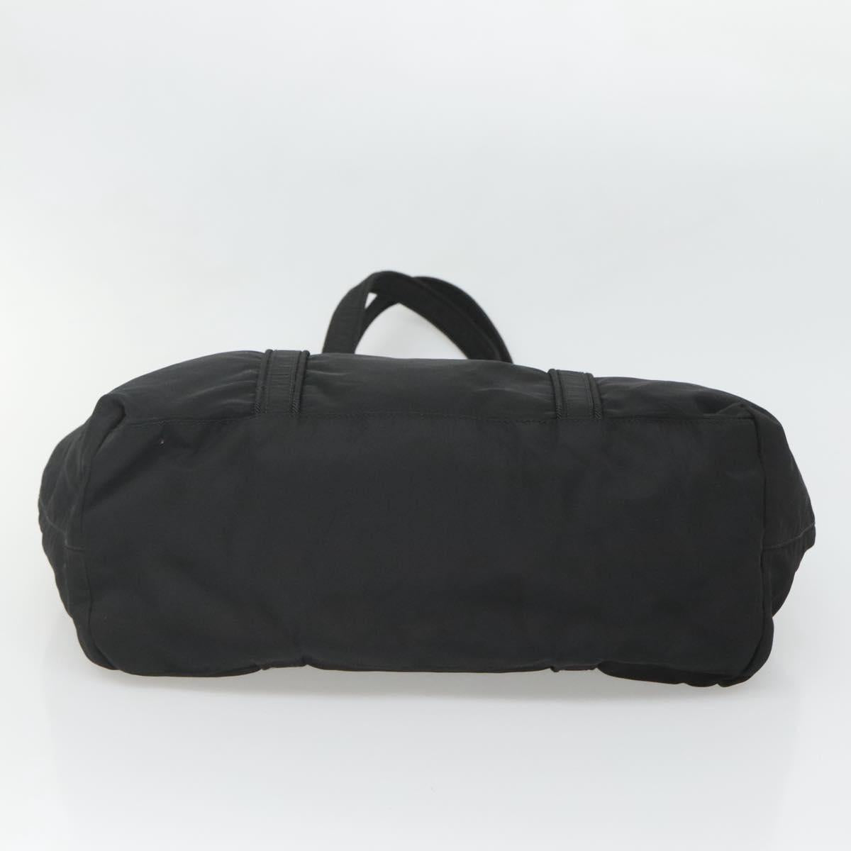 PRADA Tote Bag Nylon Black Silver Auth ep8954
